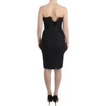 Cavalli Elegant Gray Strapless Dress with Gold Accents Cavalli Tan