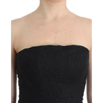 Cavalli Elegant Gray Strapless Dress with Gold Accents Cavalli Black