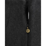 Cavalli Elegant Gray Strapless Dress with Gold Accents Cavalli Dark Slate Gray