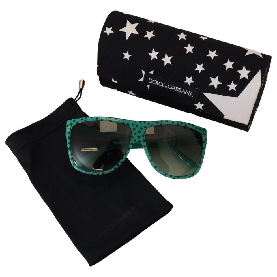 Dolce & Gabbana Green Stars Acetate Square Shades Sunglasses GLA1162