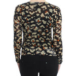 Cavalli Elegant Multicolor V-Neck Wool Jumper Cavalli Dark Slate Gray