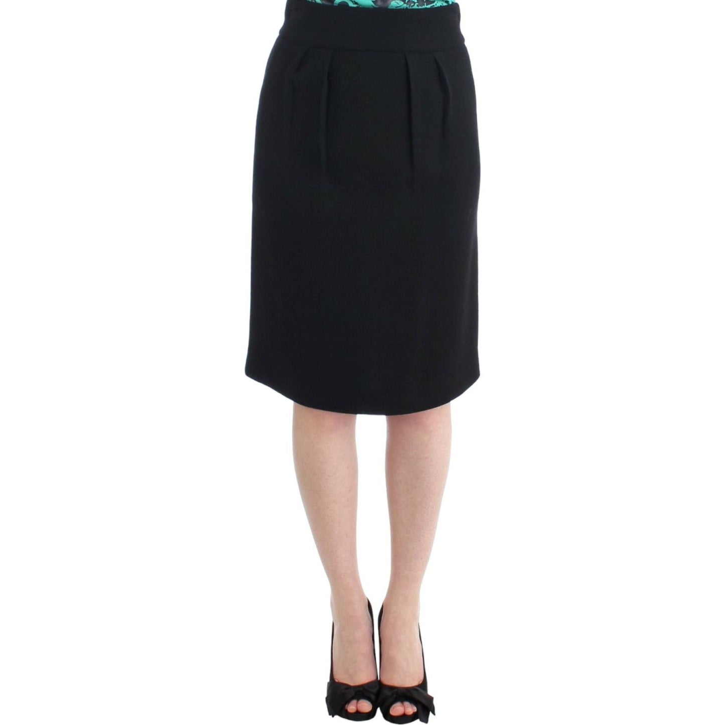 Cavalli Black wool pencil skirt SIG11633-2