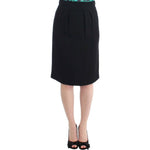 Cavalli Black wool pencil skirt SIG11633-2