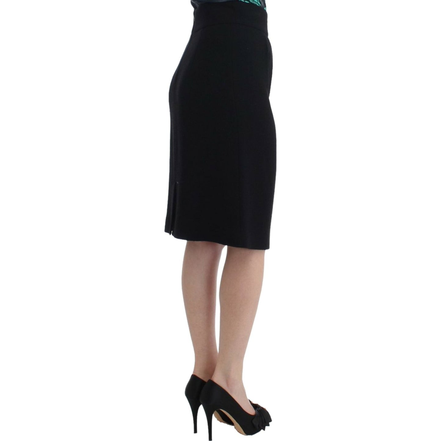 Cavalli Black wool pencil skirt SIG11633-2