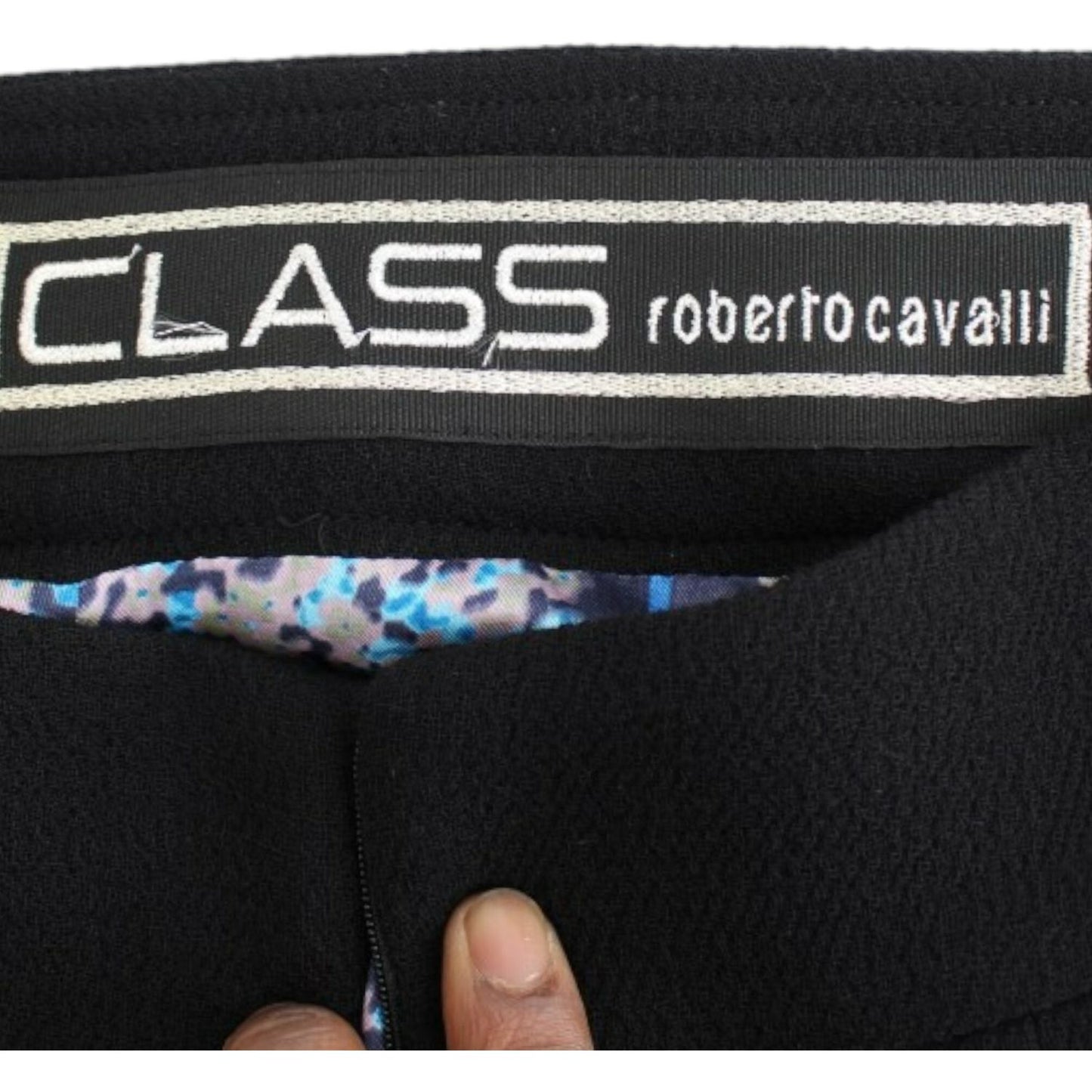 Cavalli Black wool pencil skirt SIG11633-2