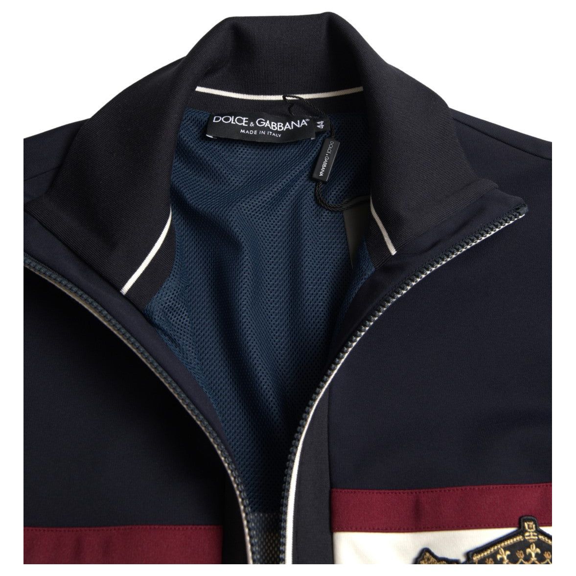 Dolce & Gabbana Blue Cardigan Heraldic Full Zip Sweater TSH84206-42