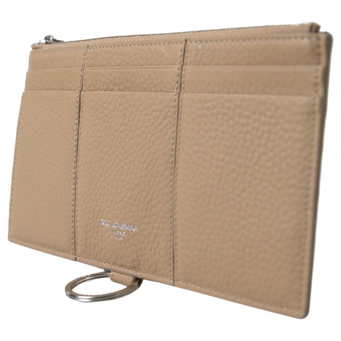 Dolce & Gabbana Beige Leather Shoulder Cardholder Shoulder Strap Wallet VAS10102
