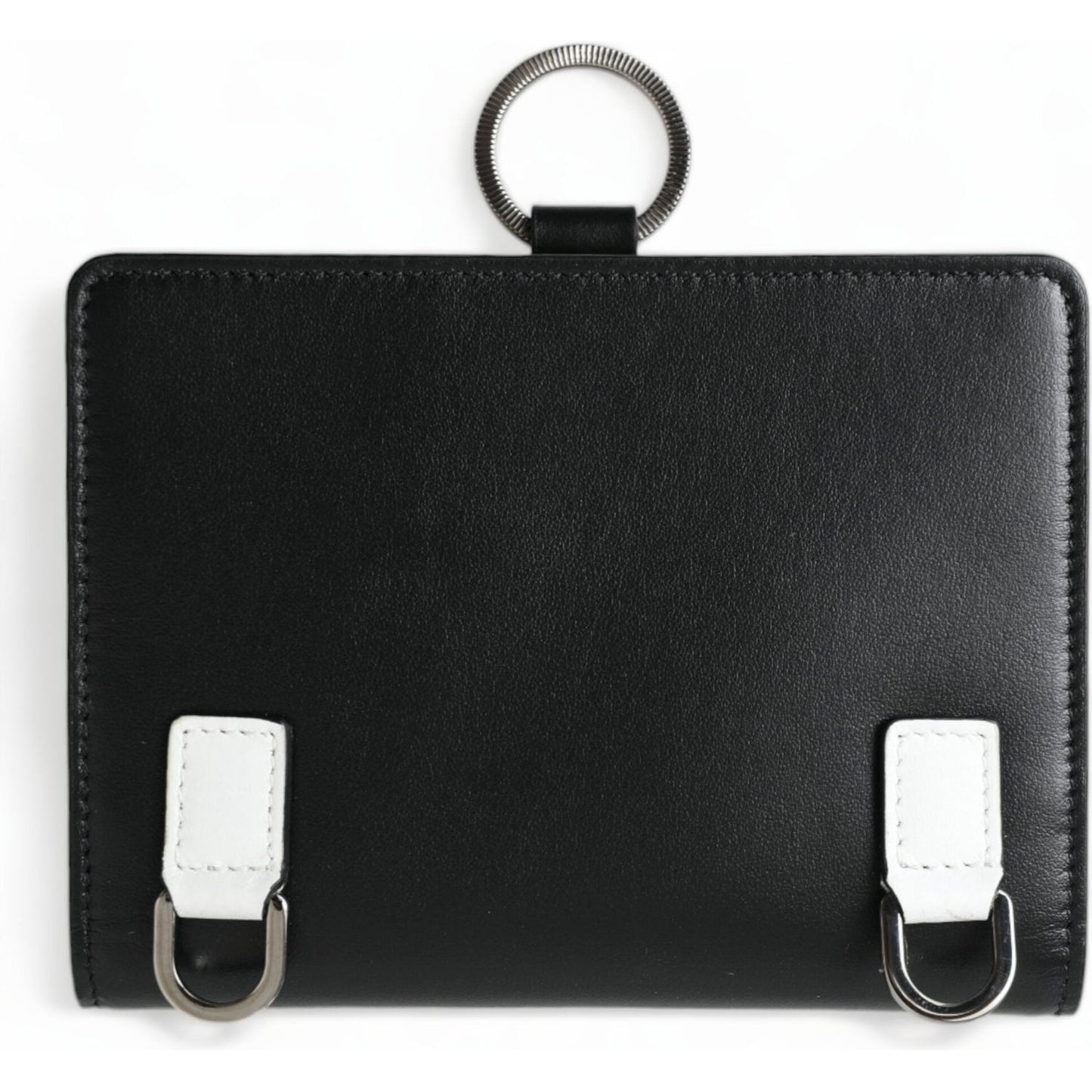 Dolce & Gabbana Black Leather Crystal Embellished Card Holder Wallet BAG1285