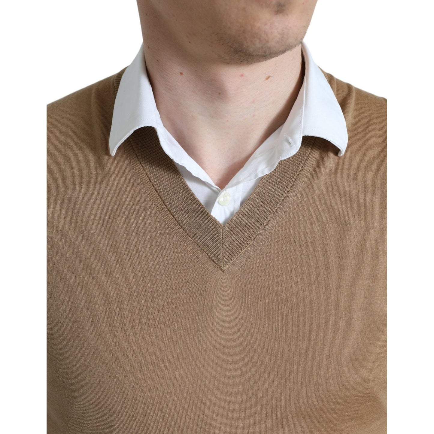 Dolce & Gabbana Brown Wool Sleeveless Pullover Sweater TSH84679-48