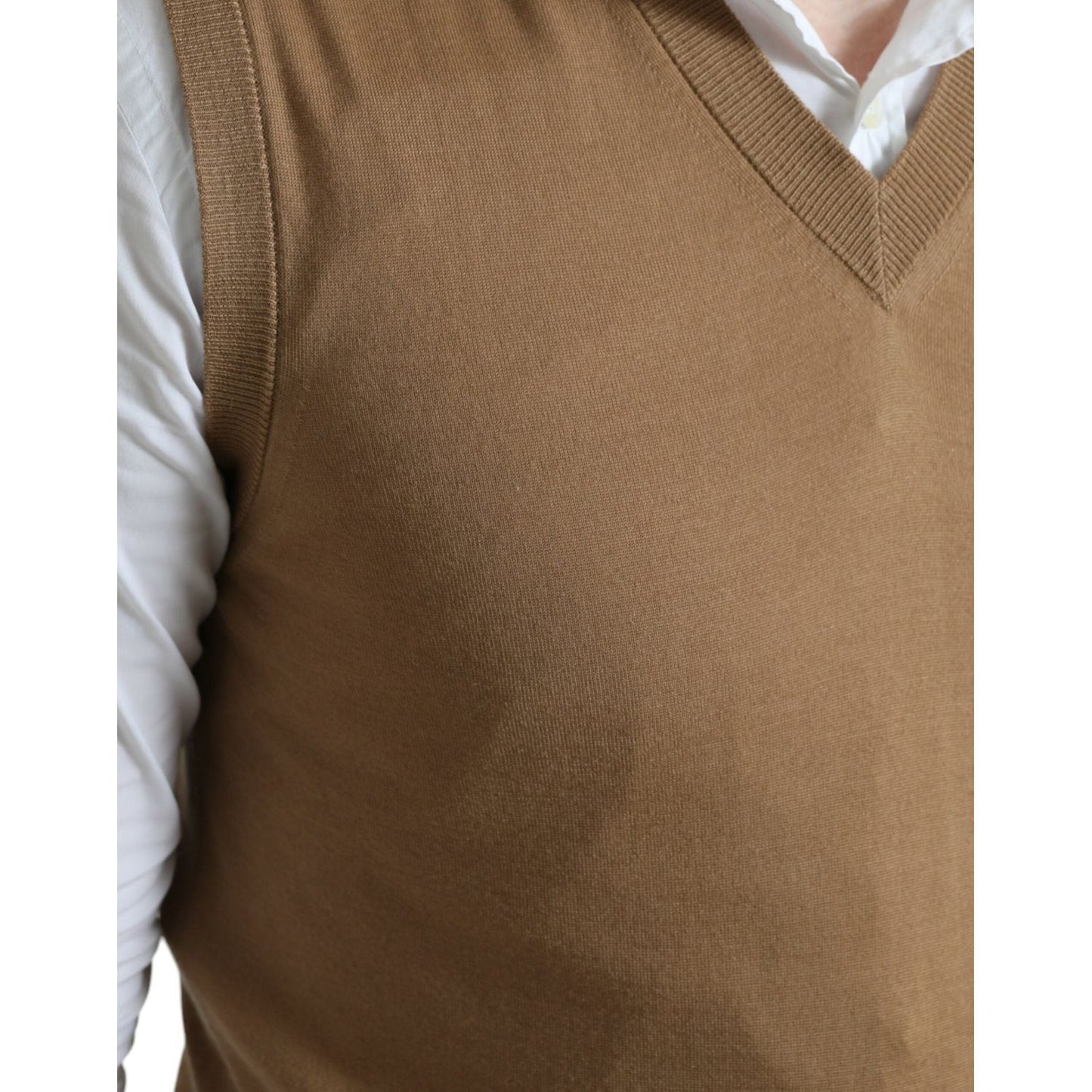 Dolce & Gabbana Brown Wool Sleeveless Pullover Sweater TSH84679-48