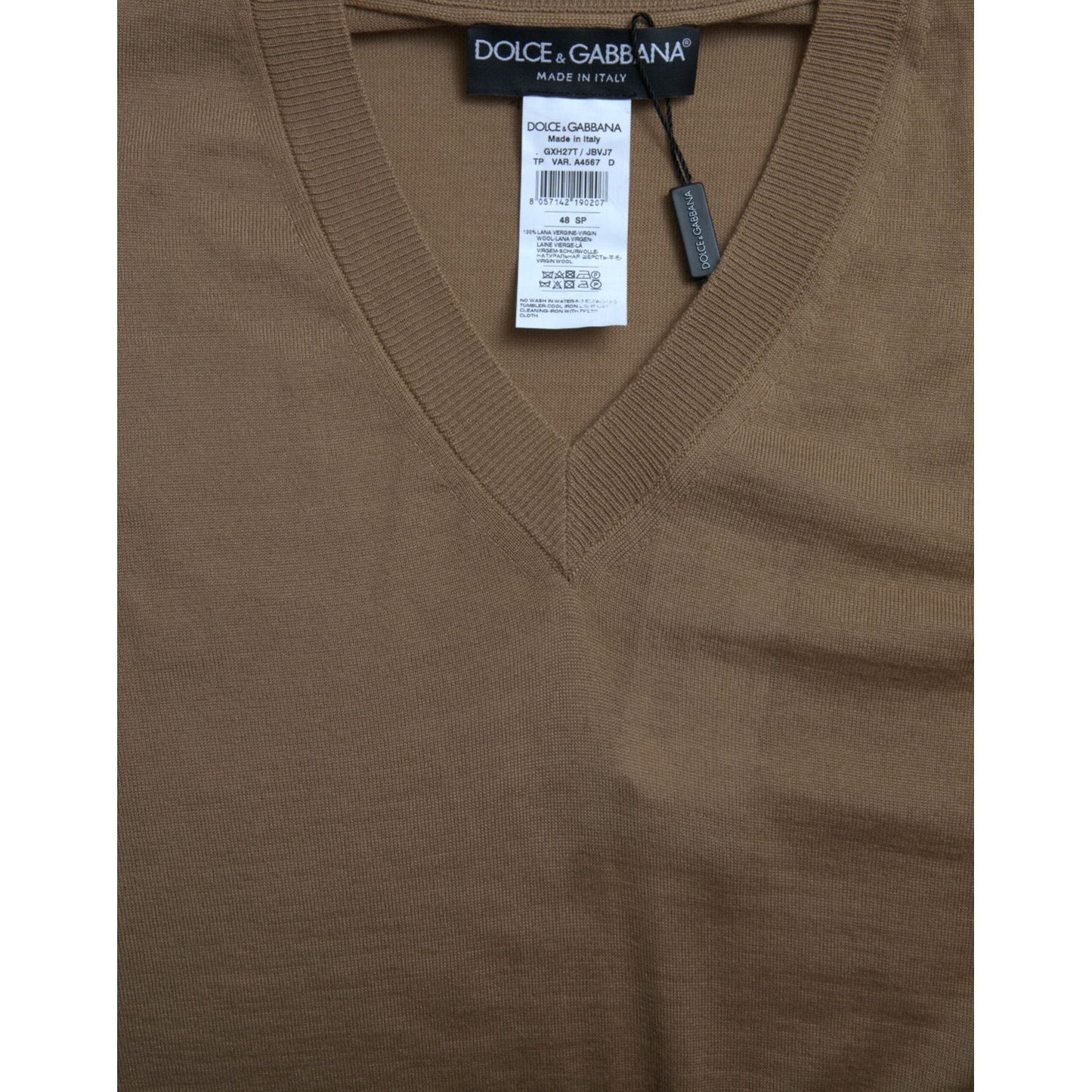 Dolce & Gabbana Brown Wool Sleeveless Pullover Sweater TSH84679-48