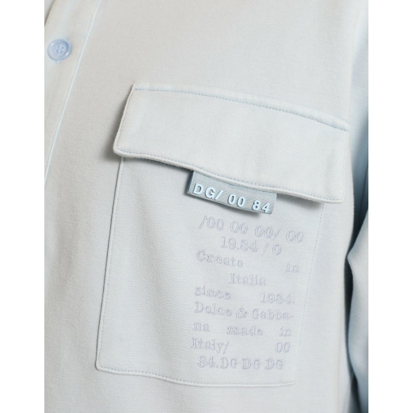 Dolce & Gabbana Light Blue Cotton Buttoned Pullover Sweater TSH84730-48
