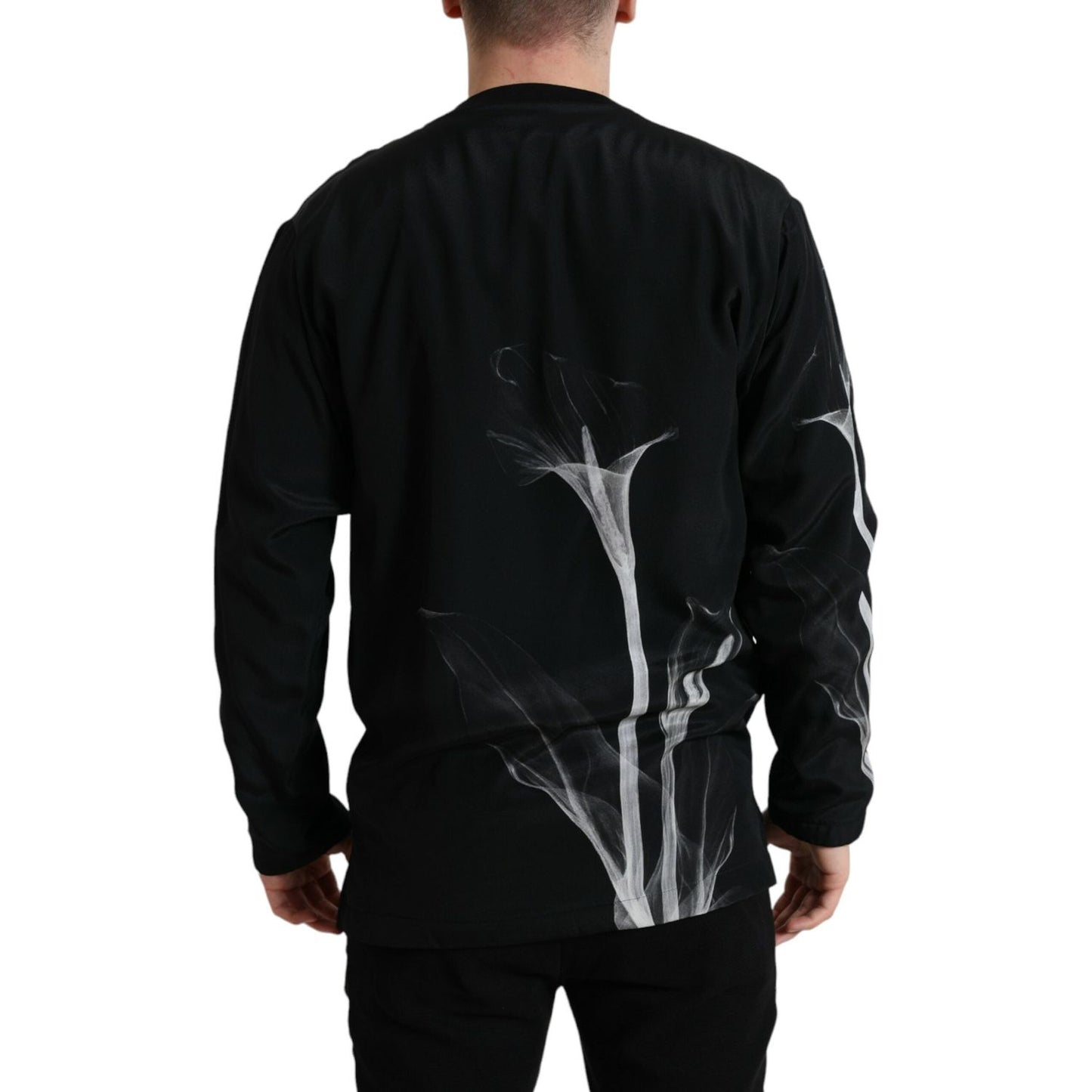 Dolce & Gabbana Black Floral Print Crewneck Pullover Sweater TSH84742-48