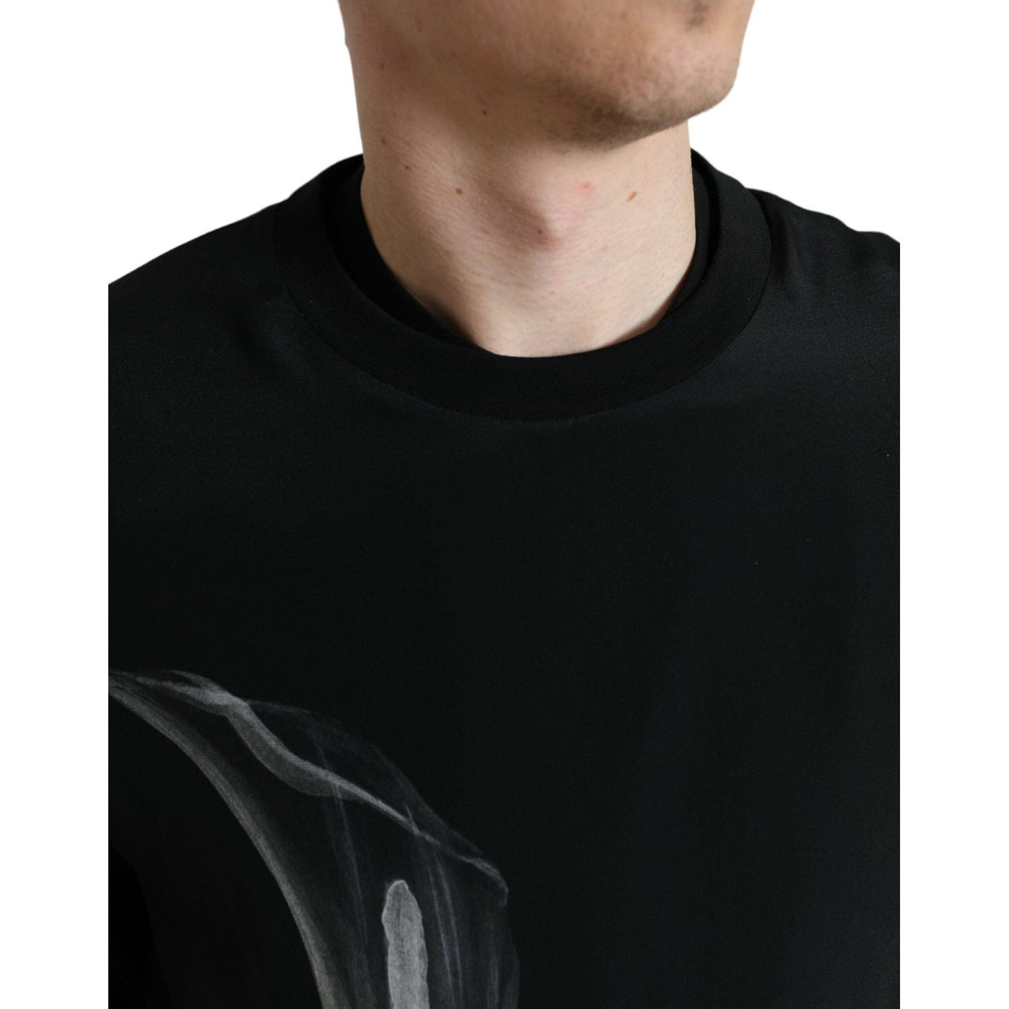 Dolce & Gabbana Black Floral Print Crewneck Pullover Sweater TSH84742-48