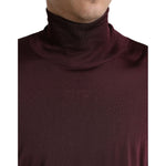 Dolce & Gabbana Maroon Viscose Turtleneck Pullover Sweater TSH84755-48