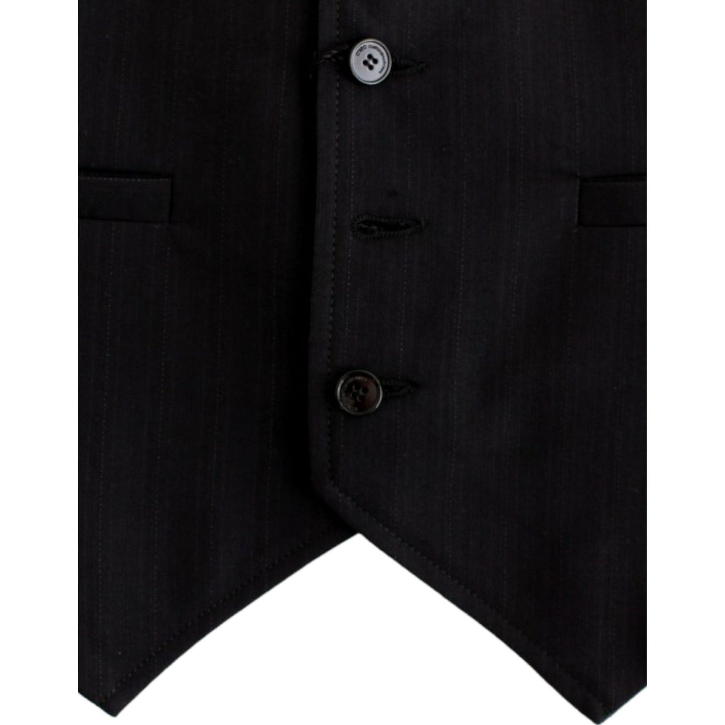 Costume National Black striped cotton casual vest SIG10772-1