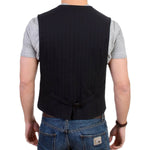 Costume National Black striped cotton casual vest SIG10772-1