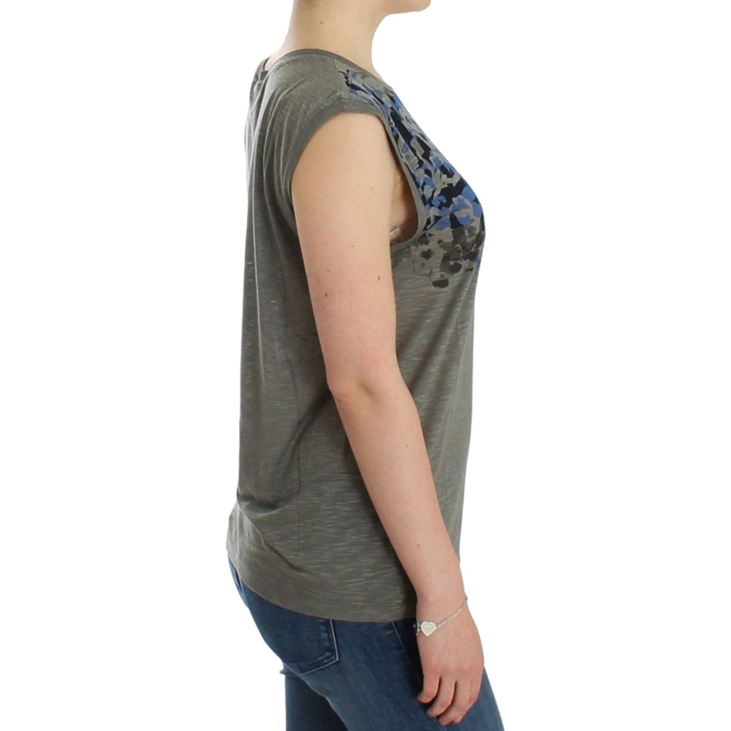 Costume National Gray print sleeveless t-shirt SIG12531-4