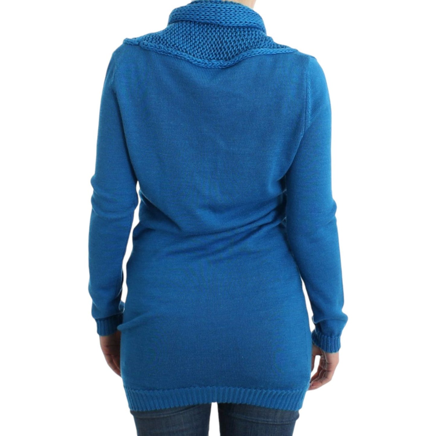 Costume National Blue knitted scoopneck sweater SIG12083-1
