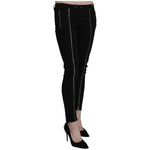 Dolce & Gabbana Black Low Waist Zipper Cropped Skinny Denim Pants PAN70463-26