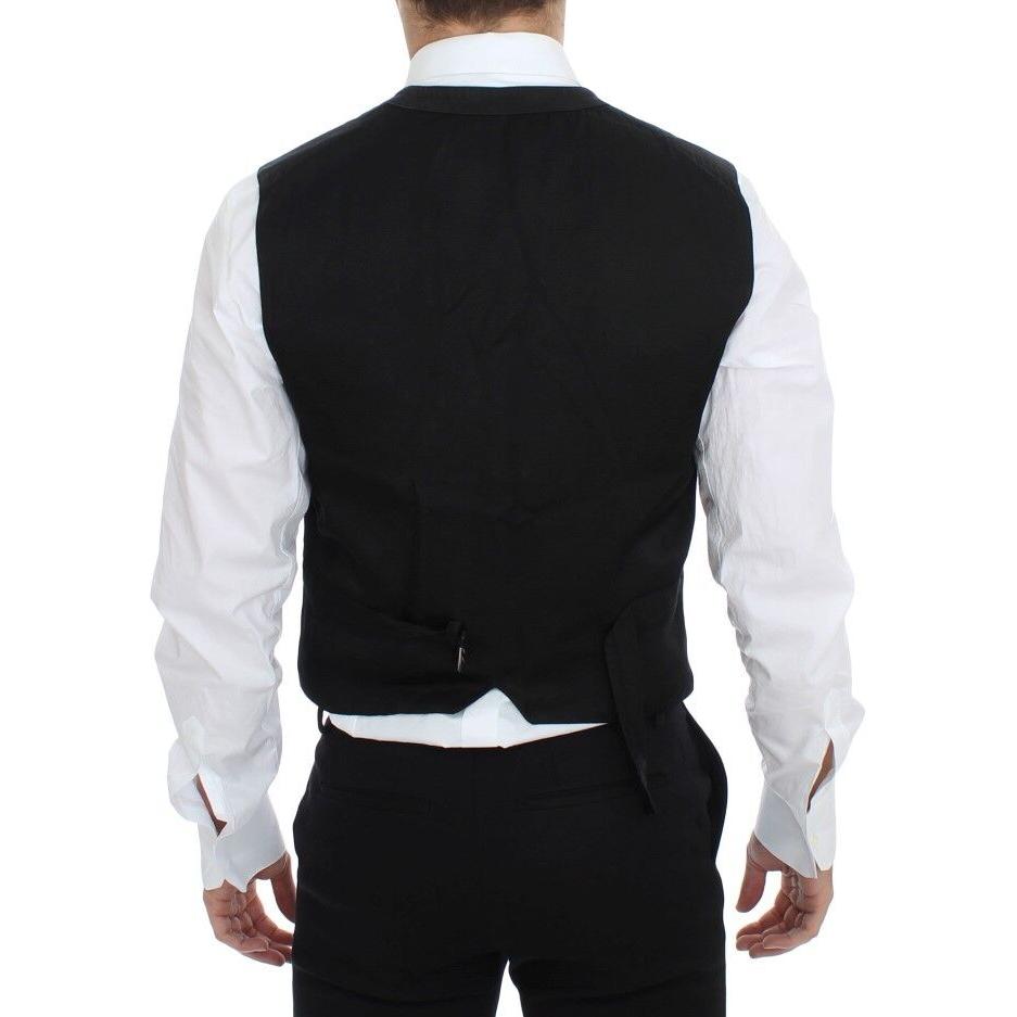Dolce & Gabbana Black Cotton Blend Dress Vest Gilet VES10022-3