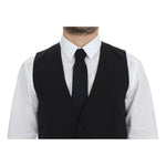 Dolce & Gabbana Black Wool Silk Stretch Dress Vest Blazer VES10054-1