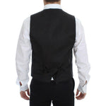 Dolce & Gabbana Black Wool Silk Stretch Dress Vest Blazer VES10054-1
