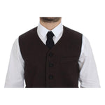 Dolce & Gabbana Brown Cotton Blend Dress Vest Gilet VES10055-1