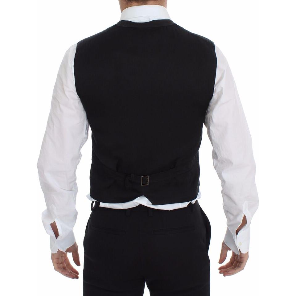Dolce & Gabbana Black Cotton Viscose Dress Vest Blazer VES10076-4
