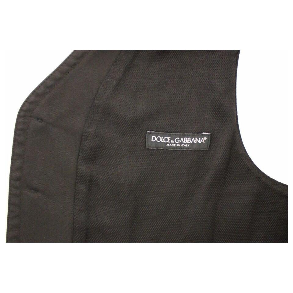 Dolce & Gabbana Black Cotton Viscose Dress Vest Blazer VES10076-4