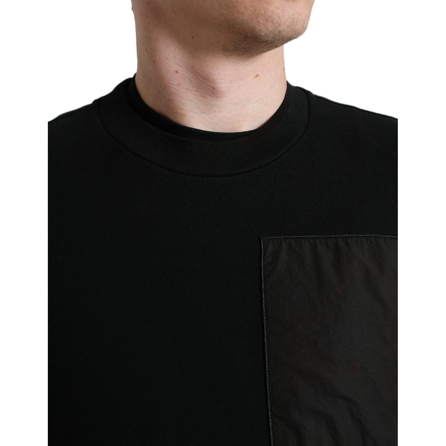 Dolce & Gabbana Black Cotton Crew Neck Men Pullover Sweater TSH84775-50