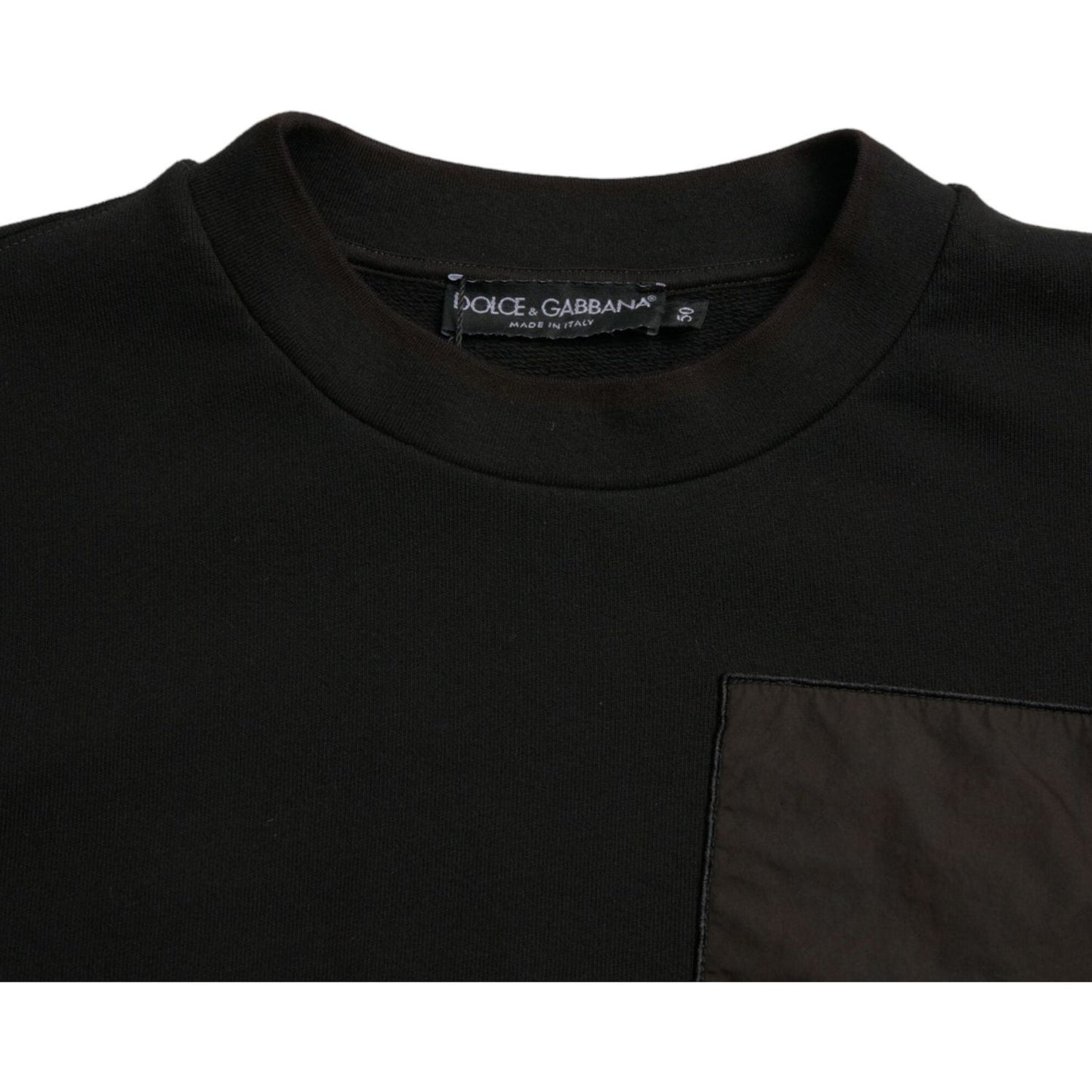 Dolce & Gabbana Black Cotton Crew Neck Men Pullover Sweater TSH84775-50