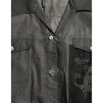 Dolce & Gabbana Dark Gray Cotton Collared Long Sleeves Shirt TSH84743-41