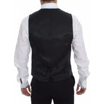 Dolce & Gabbana Gray Striped Wool Logo Vest Gilet Weste GSS12016-1