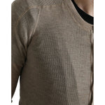 Dolce & Gabbana Henley Pullover Beige Cashmere Sweater TSH84643-46