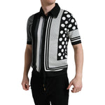 Dolce & Gabbana Black White Jumper Cardigan Polo Sweater TSH84650-46