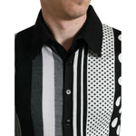 Dolce & Gabbana Black White Jumper Cardigan Polo Sweater TSH84650-46