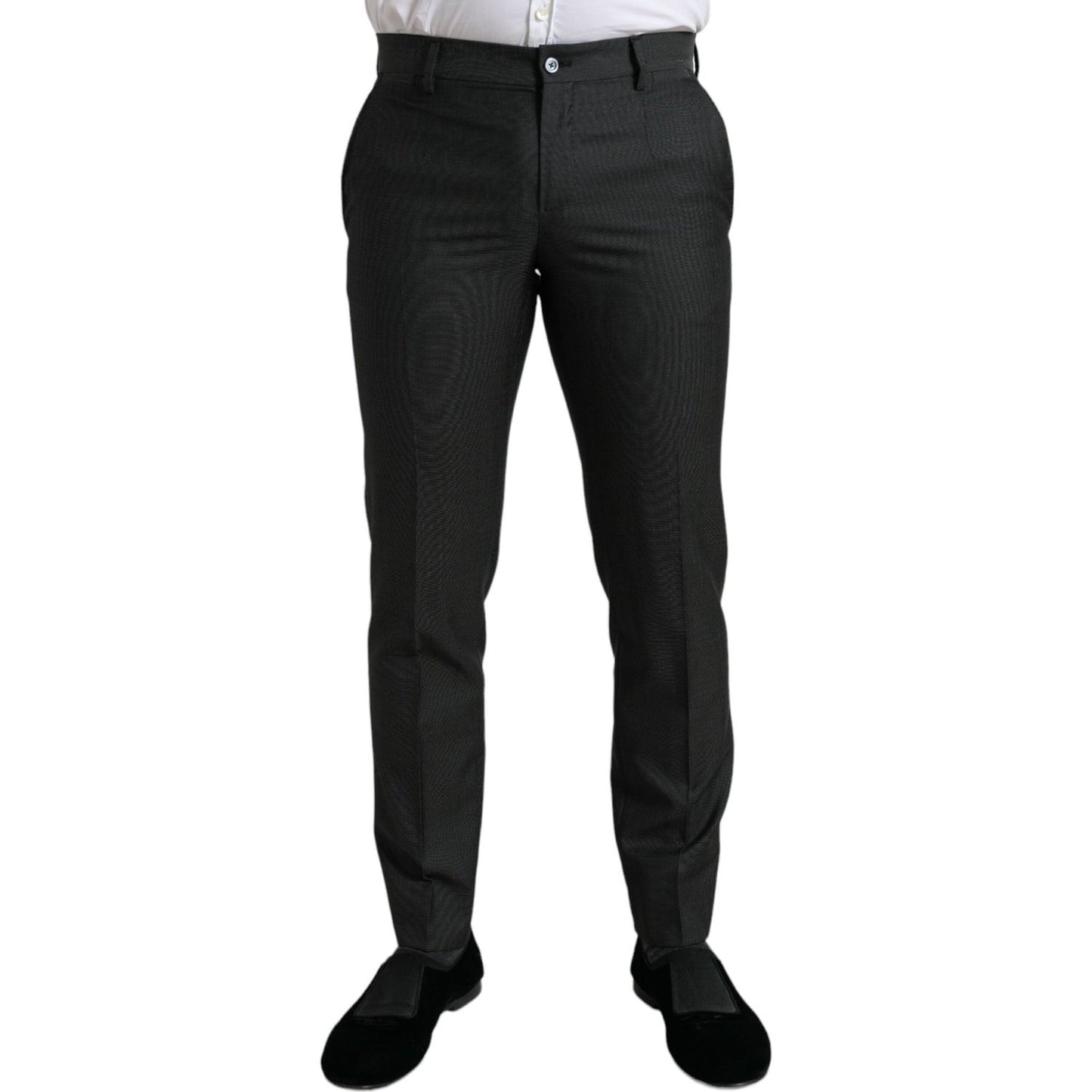 Dolce & Gabbana Dark Gray Stretch Slim Formal Pants PAN5065-48