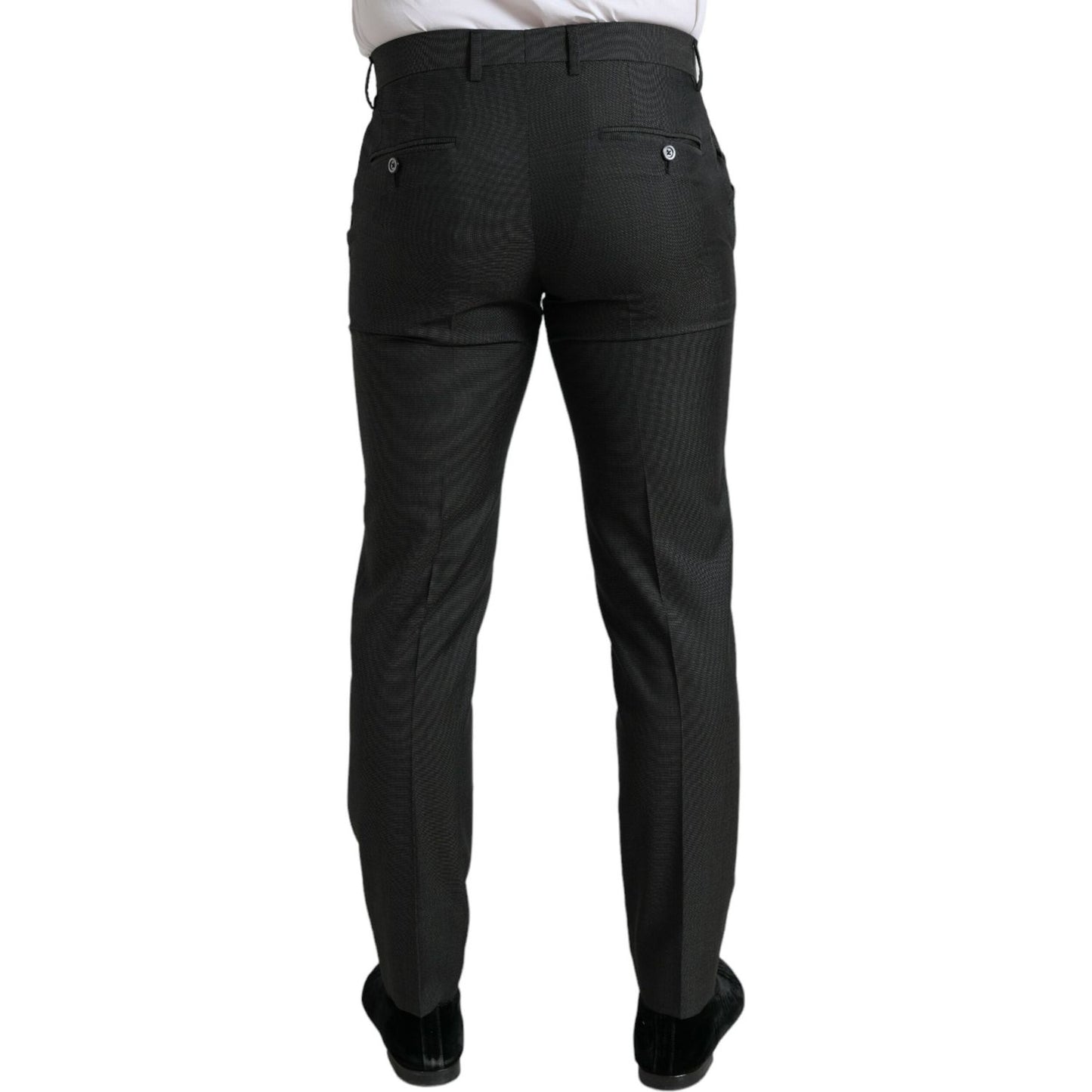 Dolce & Gabbana Dark Gray Stretch Slim Formal Pants PAN5065-48