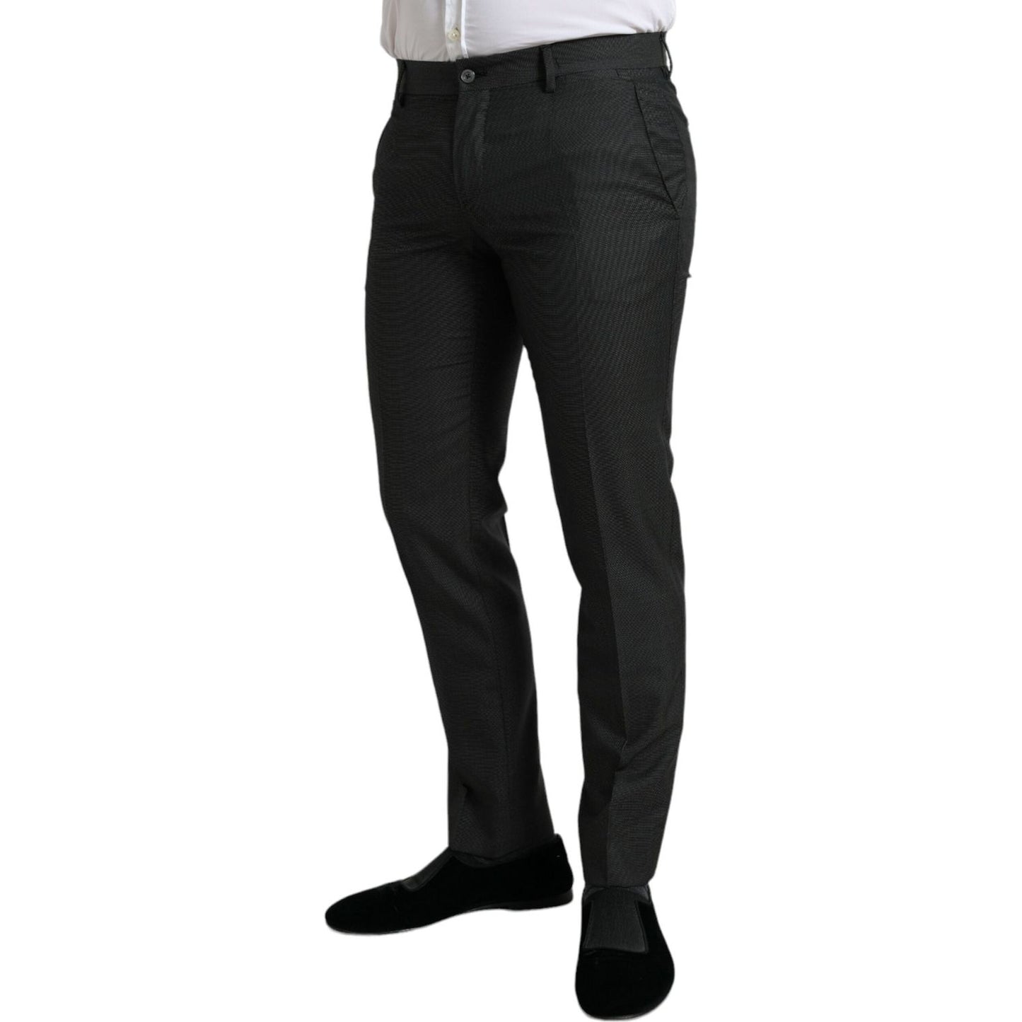 Dolce & Gabbana Dark Gray Stretch Slim Formal Pants PAN5065-48