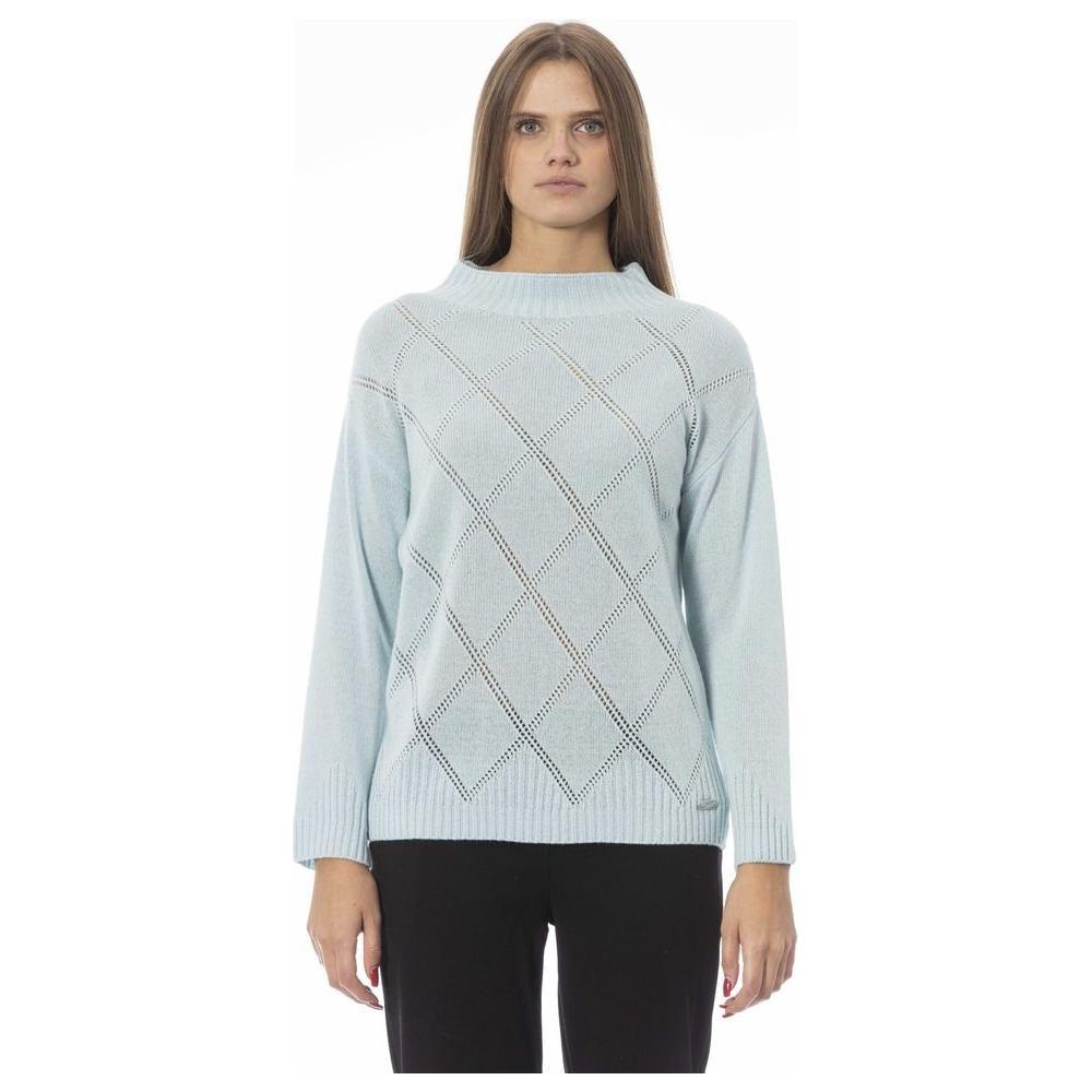 Baldinini Trend Light Blue Wool Women Sweater BA-23849-S