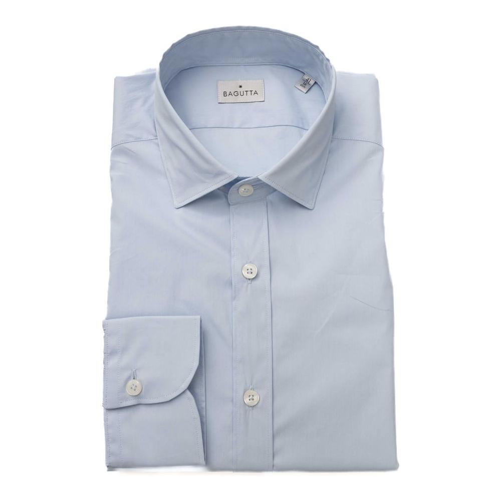 Bagutta Light Blue Cotton Men Shirt BA-23933-XL