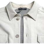 Dolce & Gabbana Grey Cotton Button Down Collared Coat Jacket JKT3773-48