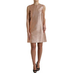 Dolce & Gabbana Pink Jacquard Sleeveless Shift Mini Dress DR28979-40