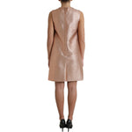 Dolce & Gabbana Pink Jacquard Sleeveless Shift Mini Dress DR28979-40