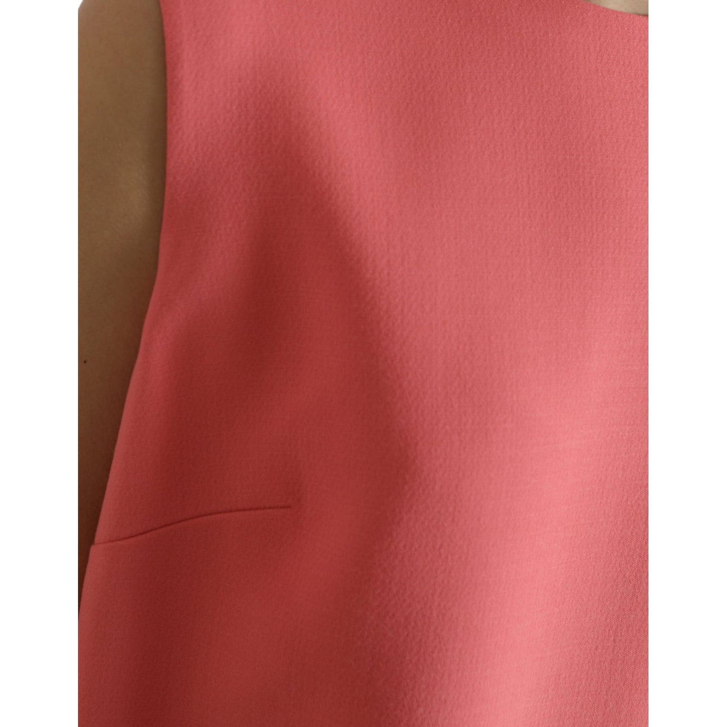 Dolce & Gabbana Pink Virgin Wool Sleeveless Mini Dress DR28982-50