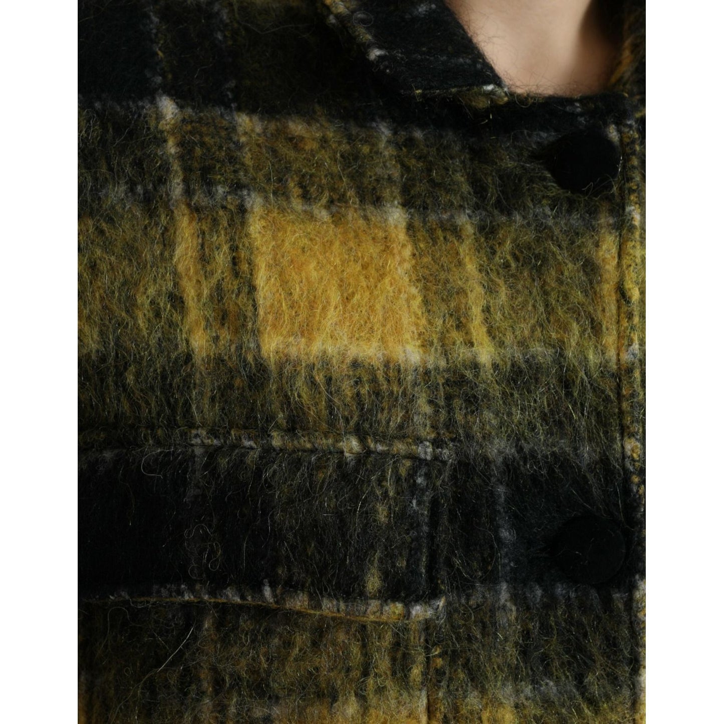 Dolce & Gabbana Yellow Plaid Long Sleeve Casual Coat Jacket JKT3693-40