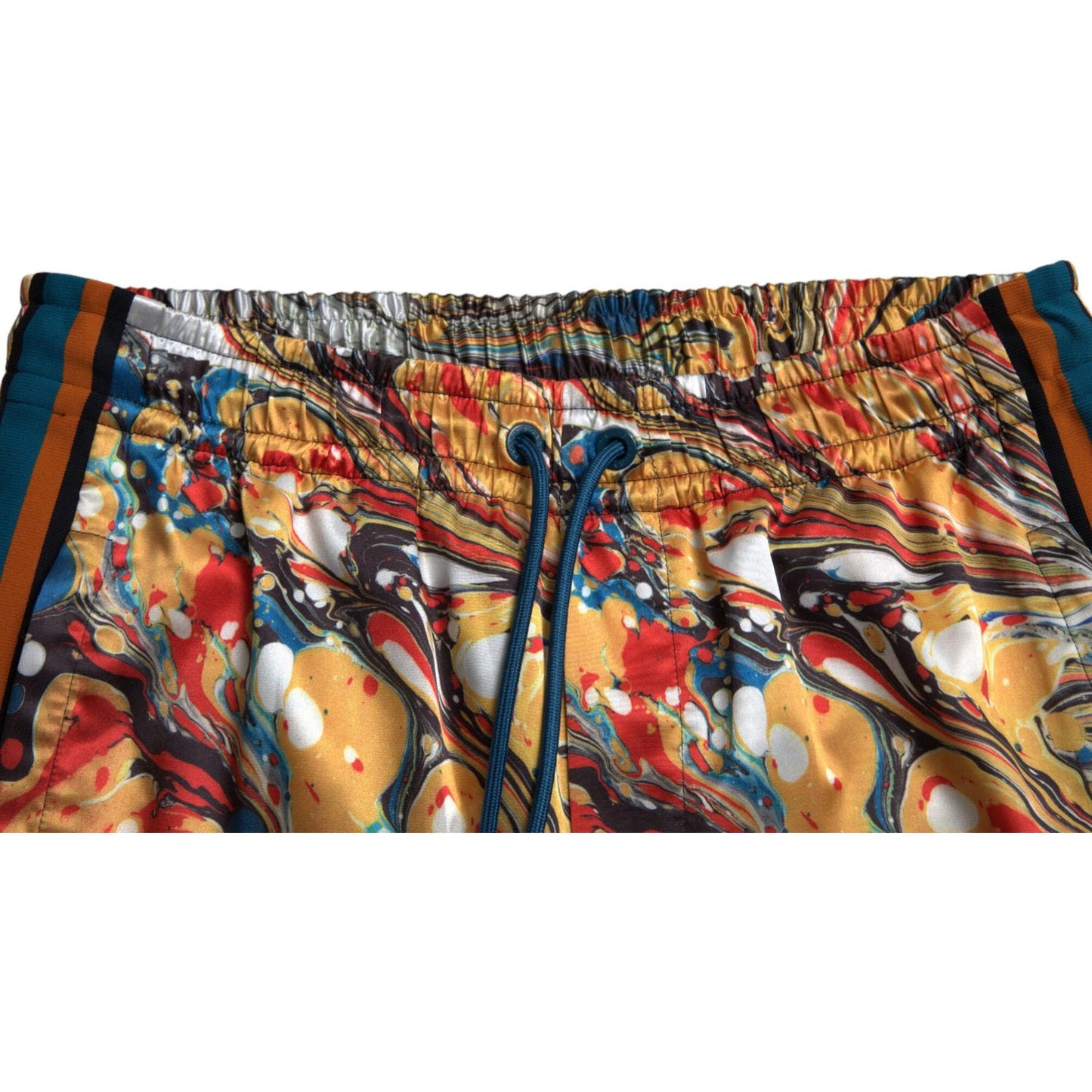 Dolce & Gabbana Multicolor Marble Print Satin Pants PAN74867-46