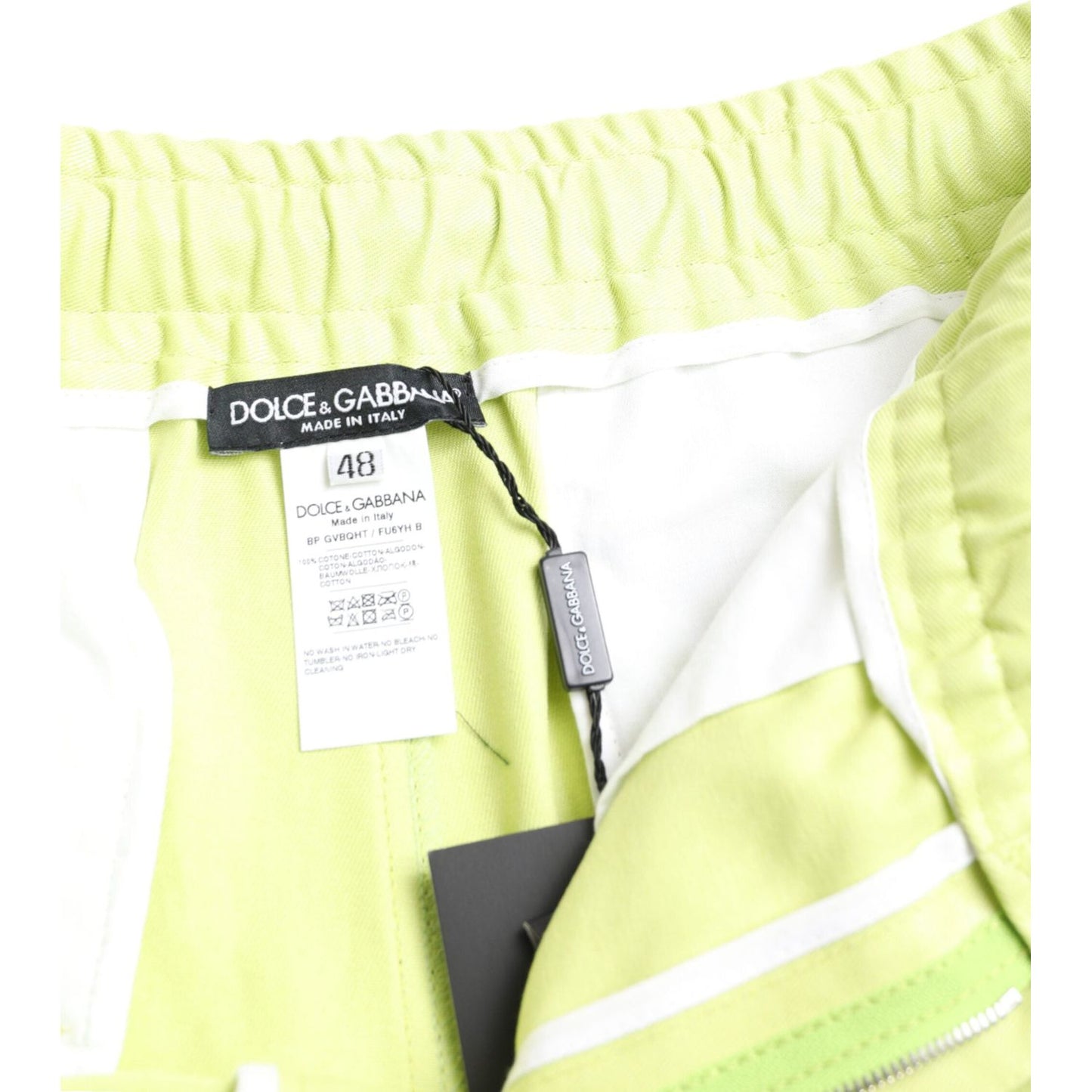 Dolce & Gabbana Light Green Cotton Men Cargo Bermuda Shorts PAN74874-50