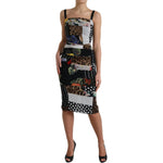 Dolce & Gabbana Multicolor Patchwork Midi Floral Leopard Bodycon Dress DR28960-40